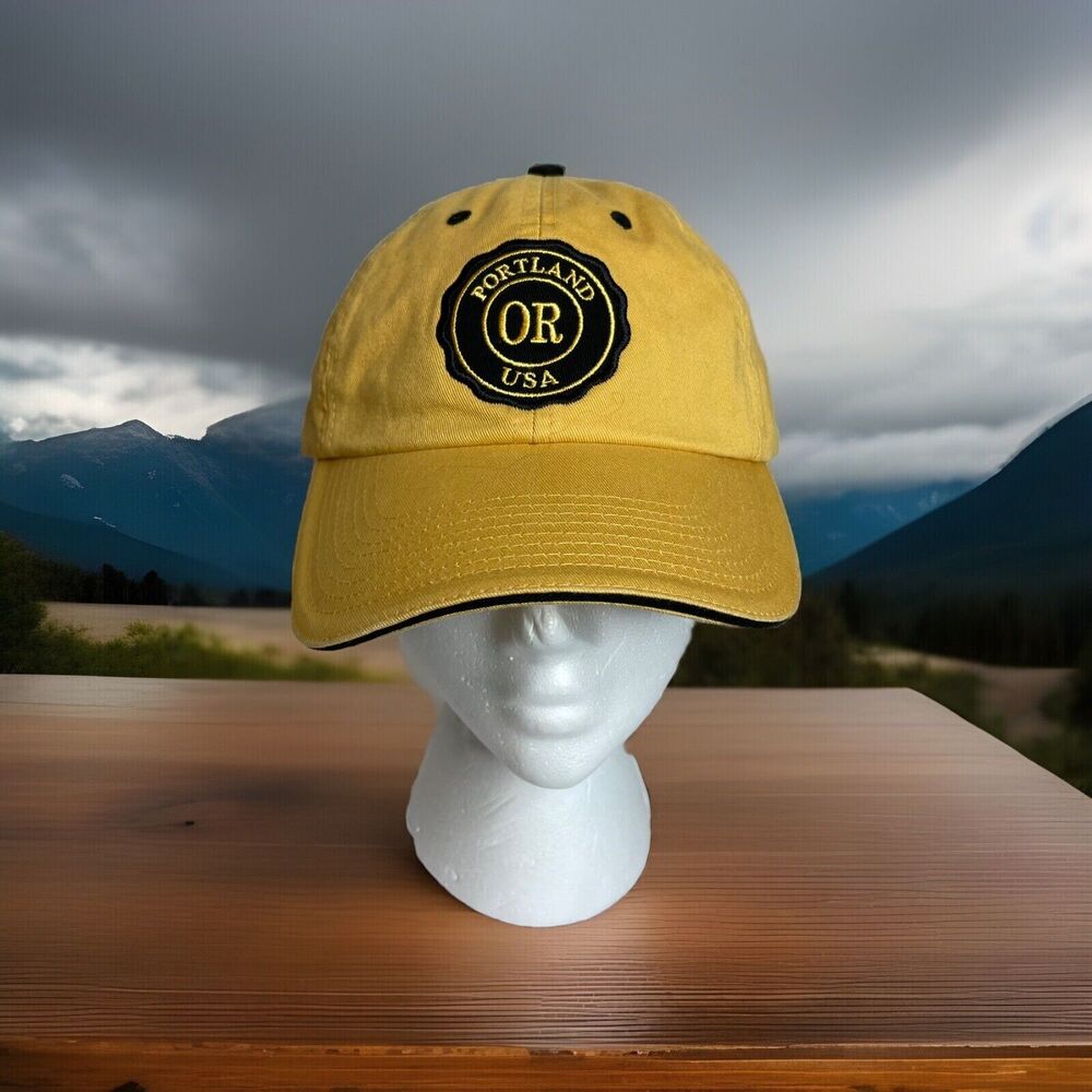Fahrenheit Fashion Headwear Unisex Yellow Portland OR USA Adjustable Hat